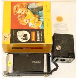 VINTAGE COLLECTION OF 2 KODAK CAMERAS WITH HAWKEYE