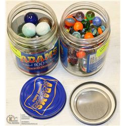 TWO JARS OF VINTAGE MARBLES