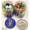 Image 1 : TWO JARS OF VINTAGE MARBLES