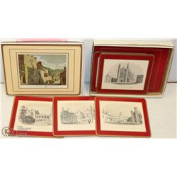 TWO ASSORTED VINTAGE PICTURE PLACEMAT SETS