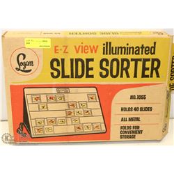 VINTAGE LOGAN E-C VIEW ILLUMINATED SLIDE SORTER