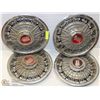 Image 1 : SET OF 4 VINTAGE 14" WIRE WHEEL HUB CAPS