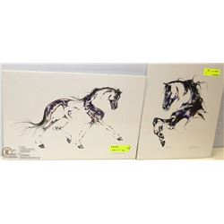 PAIR OF SARAH RICHARDS LTD ED SIGNED HORSE PRINTS