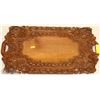 Image 1 : VINTAGE CARVED WOOD SERVING TRAY