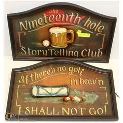 A PAIR OF GOLF THEMED  3D WALL DISPLAYS