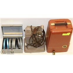 VINTAGE PROJECTOR REVERE 85 WITH BOX OF REELS