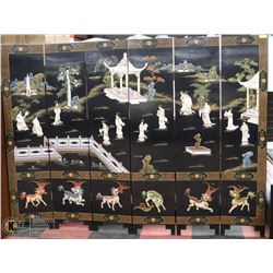 ASIAN ORNATE 6 PANEL ROOM DIVIDER WITH MOTHER OF