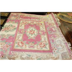 HANDWOVEN WOOL 5 X 8 AREA CARPET WITH ENTRANCE MAT