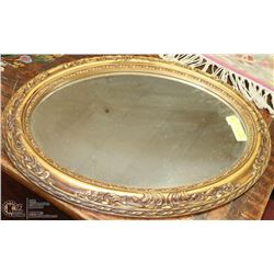 ESTATE GOLD TONE CARVED STYLE OVAL MIRROR