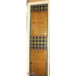 LARGE LEADED STAINED GLASS WINDOW 29"X9"