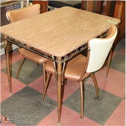 ANTIQUE CHROME TABLE WITH 2 CHAIRS