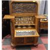 Image 2 : VINTAGE TEAK HAND CARVED BAR UNIT WITH CUP