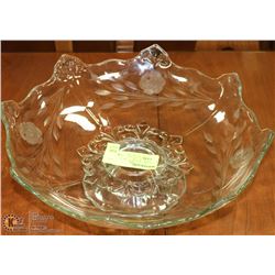 ETCHED CRYSTAL FRUIT BOWL