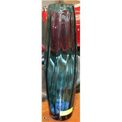 TALL BLUE GLASS VASE