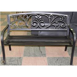 ASSEMBLED CAST & STEEL PATIO BENCH