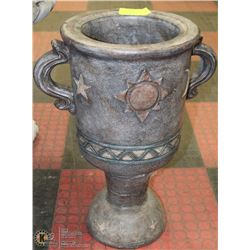 CONCRETE PLANT URN PAINTED MOON AND STARS 23" H