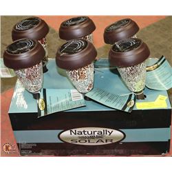 6 BRONZE SOLAR MULTICOLOR CRACKLE LIGHTS