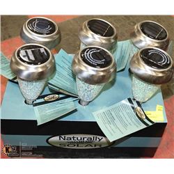 6 CHROME SOLAR PATHWAY CRACKLE LIGHTS