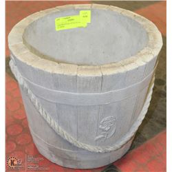 CONCRETE PAIL STYLE PLANT POT  11" WIDE