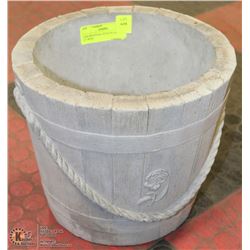 CONCRETE PAIL STYLE PLANT POT  11" WIDE