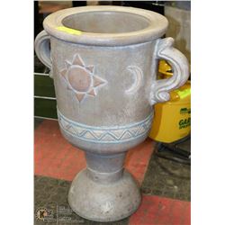 CONCRETE PLANT URN PAINTED MOON AND STARS 23" H