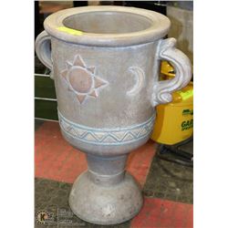 CONCRETE PLANT URN PAINTED MOON AND STARS 23" H