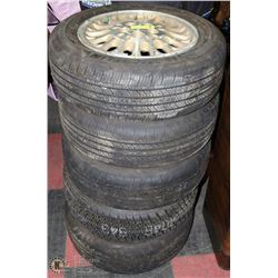 LOT OF 5 TIRES ON MATCHING RIMS 195/60R15