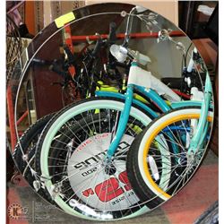 VINTAGE ETCHED ROUND GLASS MIRROR