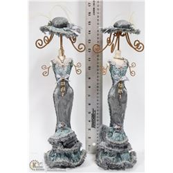 2 VICTORIAN LADIES NECKLACE HOLDERS