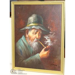 FRAMED CHINESE MAN PAINTING