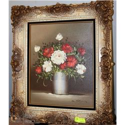 FRAMED FLOWER CANVAS PICTURE