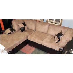 NEW 2 TONE BROWN MICROFIBRE SECTIONAL