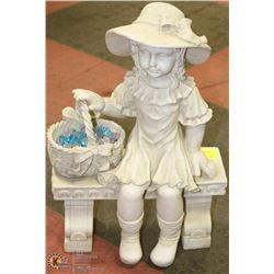 LAWN ORNAMENT GIRL ON PARK BENCH