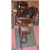 Image 1 : ARABIAN LEATHER SADDLE 16" WITH TACK BAG & TACK.
