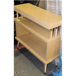 RETRO 60TH SIDE TABLE - 3 SHELVES, BLONDE ARBORITE