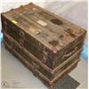 Image 1 : ANTIQUE WOOD AND METAL STORAGE TRUNK