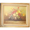 Image 1 : FLORAL FRAMED OIL ON CANVAS