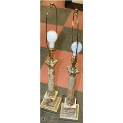 PAIR OF MARBLE TABLE LAMPS