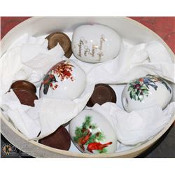 VINTAGE AVON SEASON PORCELAIN EGGS WITH BASES