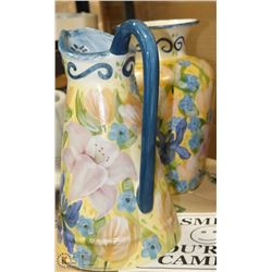 LARGE HANDPAINTED VASE WITH PITCHER