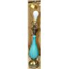 Image 1 : VINTAGE BRASS AND TURQUOISE LAMP