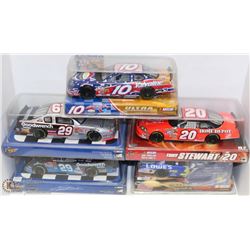 BOX OF 5 ASORTED NASCAR DIE CAST CARS