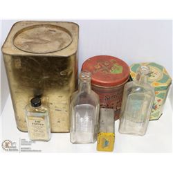 BOX OF ASSORTED VINTAGE TINS