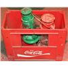 Image 1 : PLASTIC COKE CRATE WITH RED AND WHITE BARN LANTERN