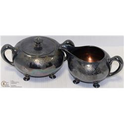 SILVER PLATED - CREAM AND SUGAR SET