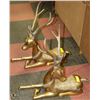 Image 1 : PAIR OF LARGE BRASS REINDEER