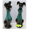Image 1 : PAIR OF BLUE MOUNTAIN POTTERY DOG ORNAMENTS