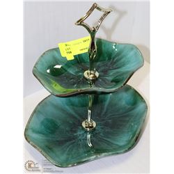 BLUE MOUNTAIN POTTERY 2 LAYER SERVING DISH