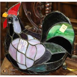 STAINED GLASS DECORATIVE ROOSTER LIGHT
