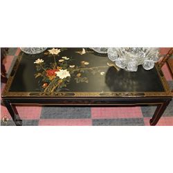 PAINTED ORIENTAL THEMED COFFEE TABLE